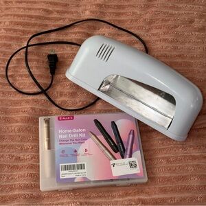 LED Nail Lamp with Home-Salon Nail Drill Kit - White